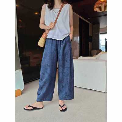 2025夏季新款新中式香蕉裤桑蚕丝长裤真丝女裤宽松香云纱休闲裤