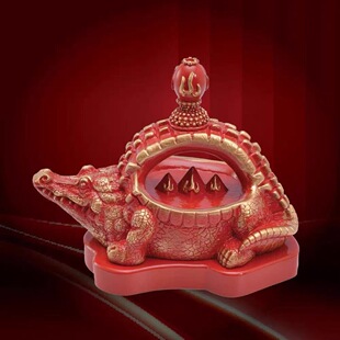 李居明九宫吉祥物鳄鱼灯摆件三碧是非位摆设