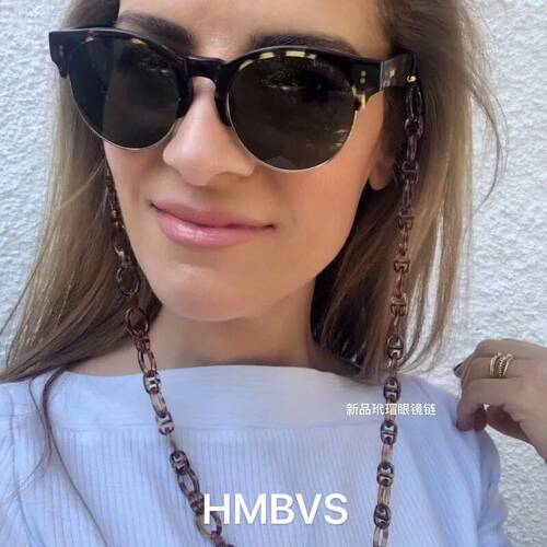 hmbvs欧美范玳瑁色亚克力眼镜链