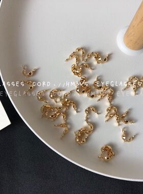 14K包金保色贝壳大孔包线扣链条包扣收尾扣diy手链项链配件一个价