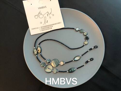 hmbvs时尚奶奶链串珠冷色挂脖链