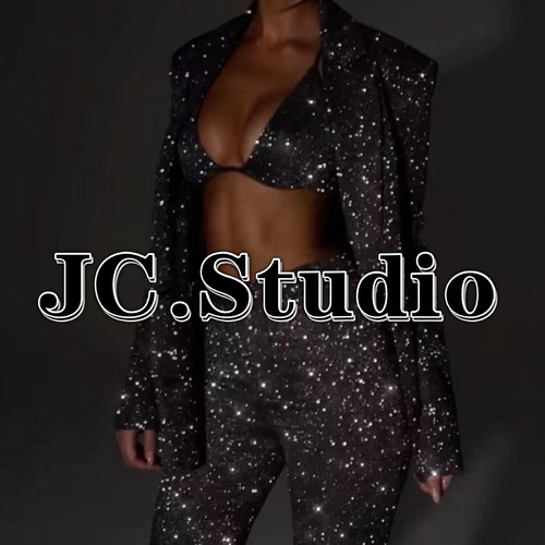定制舞台歌手秀场性感帅气西装套装闪粉欧美live house演出服Gogo