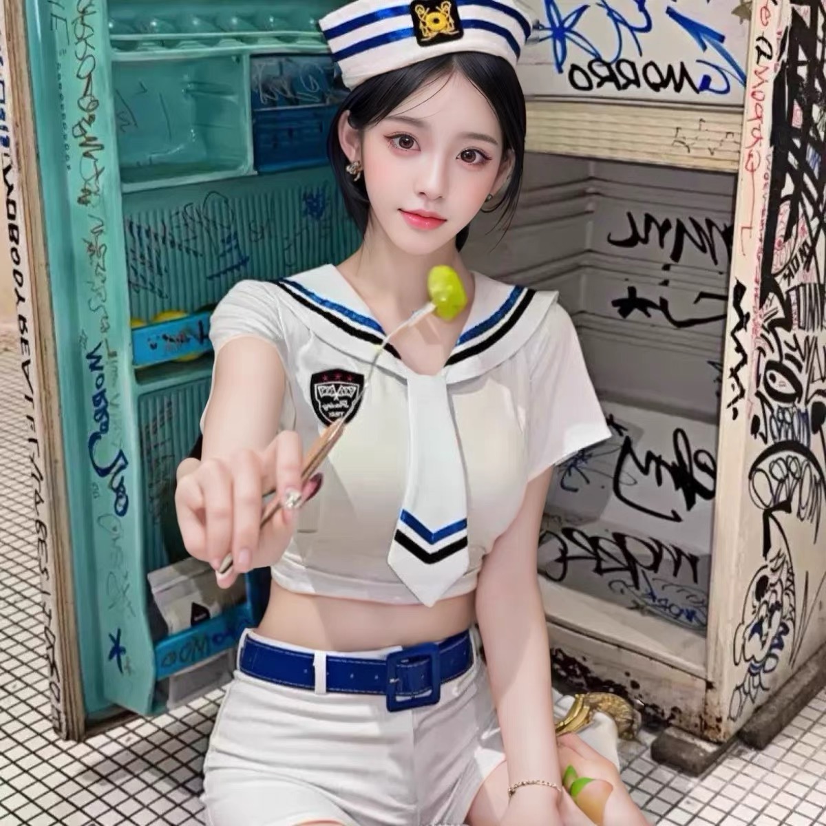 女团主播海军风打歌服辣妹jk制服纯欲网红水手服套装学院
