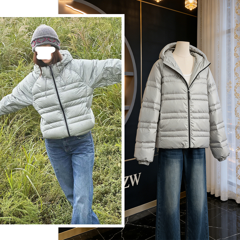 郑秀晶林娜琏同款连帽防风羽绒服