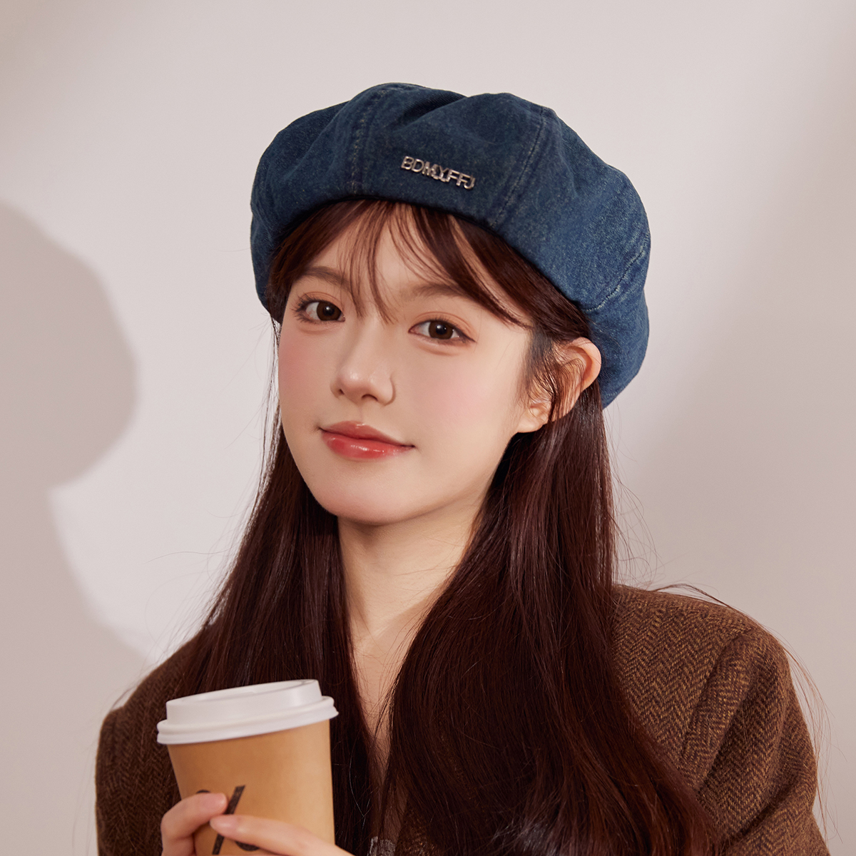 林小橘休闲百搭八角帽顶贝雷帽