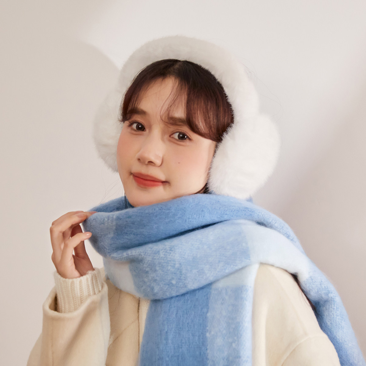 林小橘纯色毛绒保暖耳罩