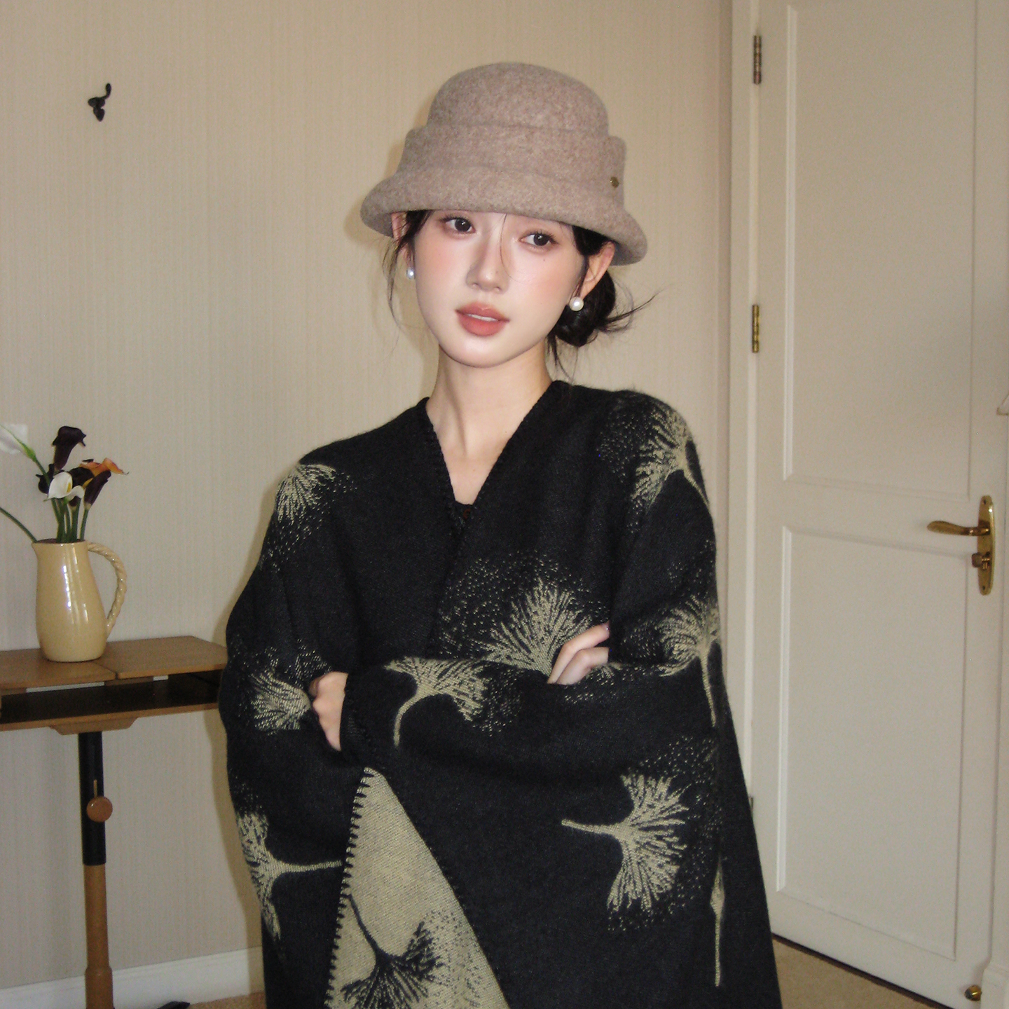 林小橘富家千金披肩双面保暖围脖