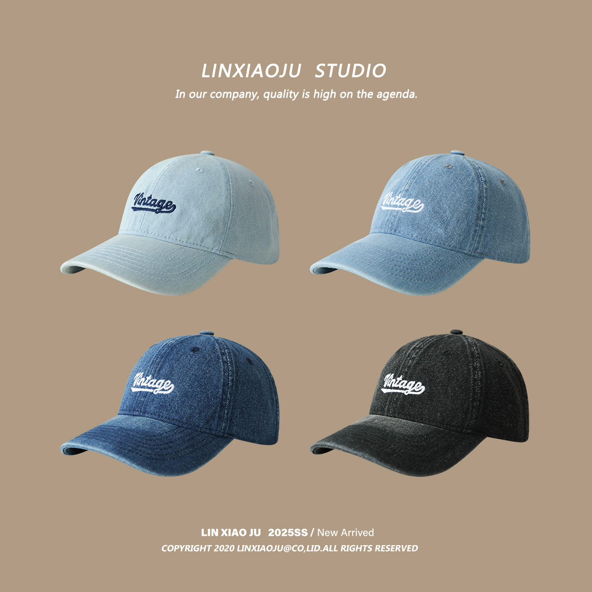 林小橘水洗牛仔棒球帽韩系百搭