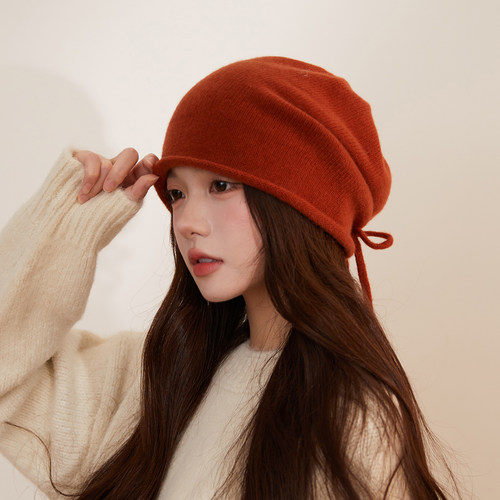 林小橘针织纯色堆堆帽时尚街头风