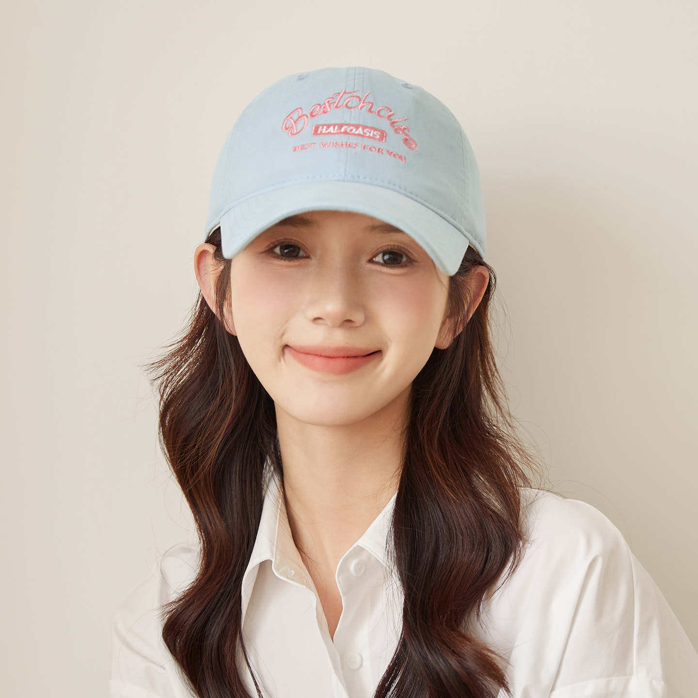 林小橘baby蓝软顶棒球帽显脸小