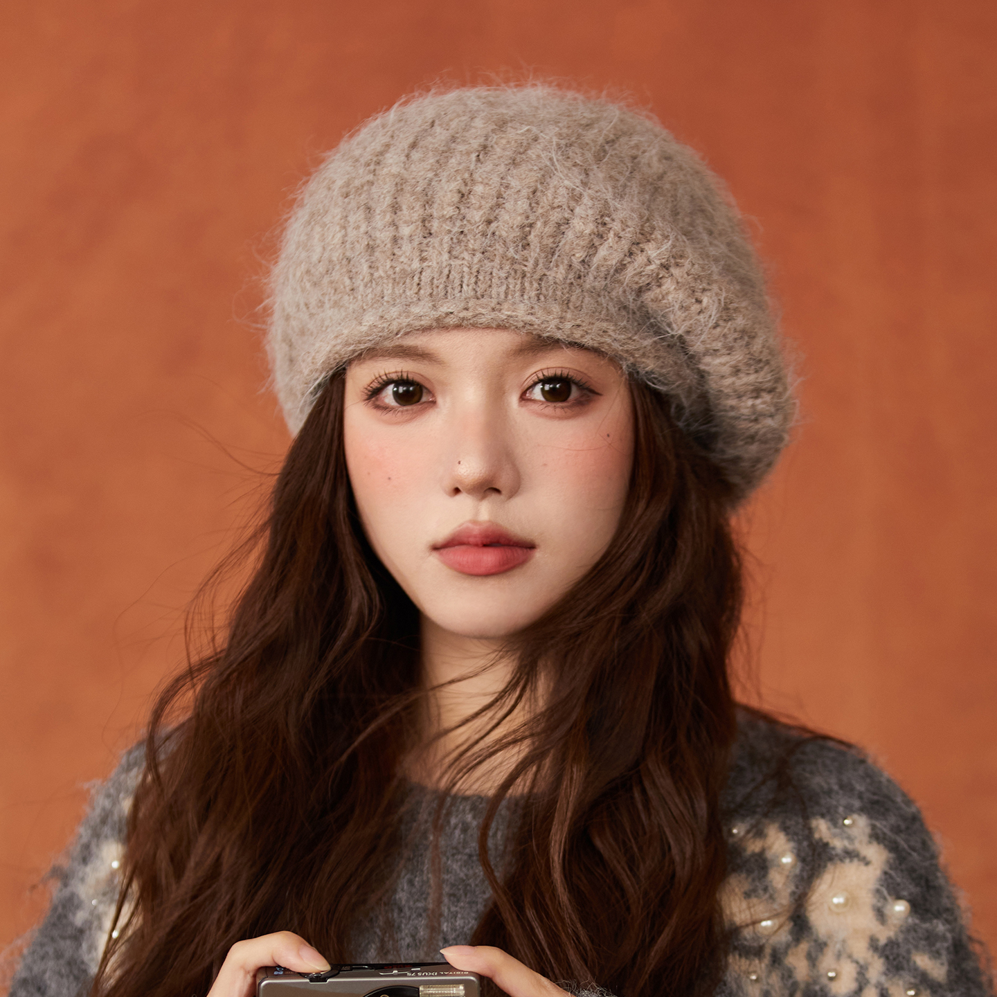 林小橘卷边显脸小贝雷帽百搭保暖