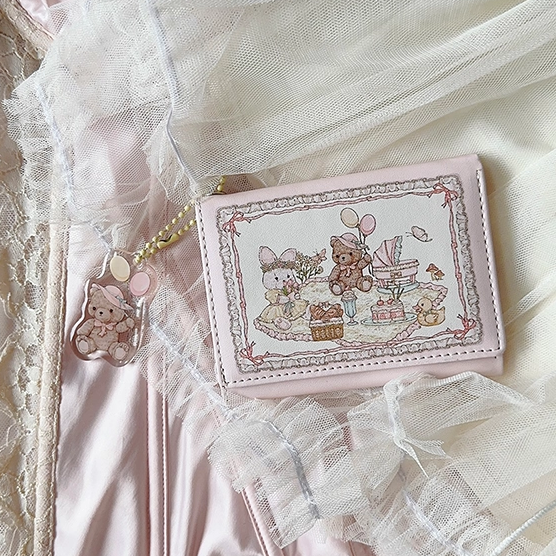 小熊兔子图案小众钱包