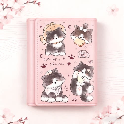 日风小猫钱包女小巧卡包大容量儿童学生零钱包高颜值小众收纳包女