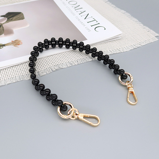 8MM手工珍珠链串珠宽链条黑色包斜挎链短包带手提包配件单肩包链