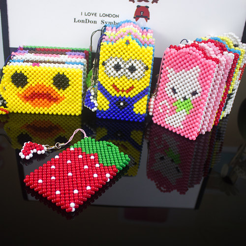 成品手工串珠幼儿园公交卡包