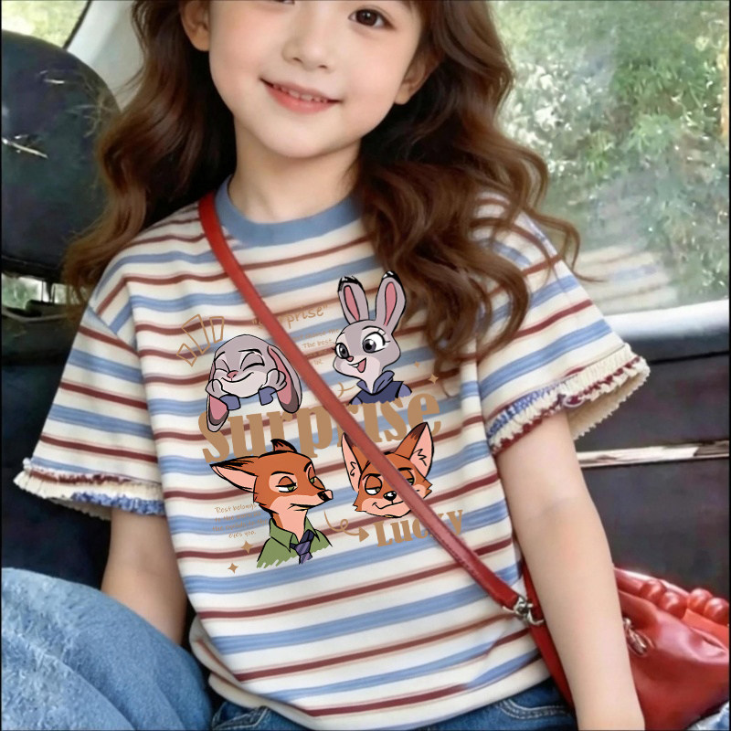 女童条纹短袖t恤夏季宝宝上衣