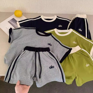 儿童套装男童夏装纯棉日系宝宝短袖短裤休闲运动两件套女孩衣服潮