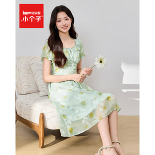 IEF/爱依服小个子专属2026夏季新款法式温柔风碎花连衣裙女方领