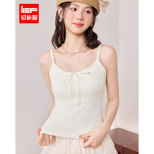 IEF/爱依服2026秋季新款韩系蝴蝶结吊带背心女修身百搭纯欲上衣