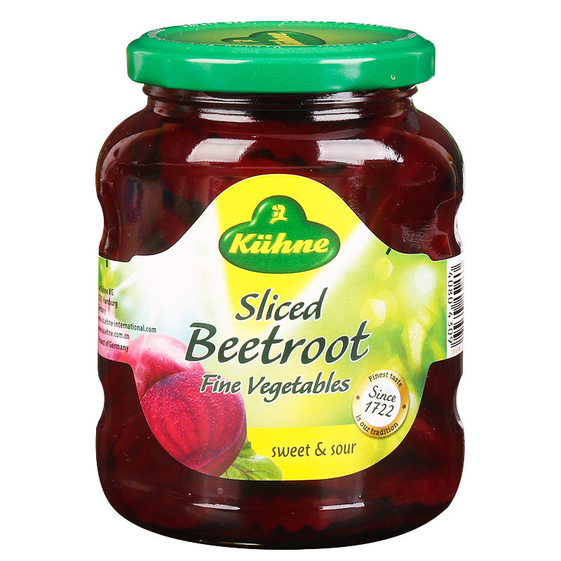 冠利红菜头片330g德国原装进口红甜菜根切片西餐蔬菜沙拉罐头原料