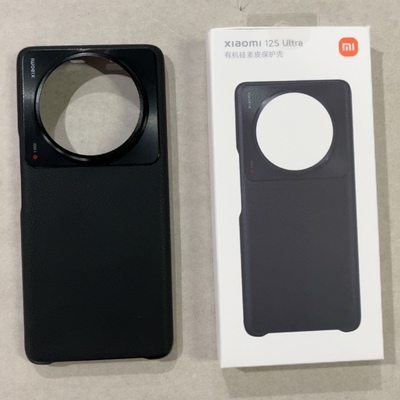 适用于小米12S Ultra手机壳素皮保护壳原厂原装有机硅保护套简约经典黑