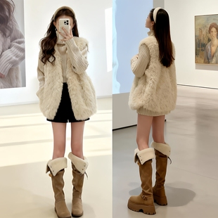 2026新款气质穿搭一整套冬装韩系好看针织毛衣连衣裙子女秋冬套装