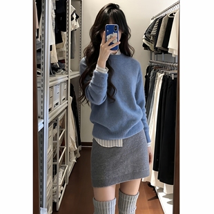 韩系巨好看针织毛衣套装裙女秋冬季2026新款小个子超火冬装三件套