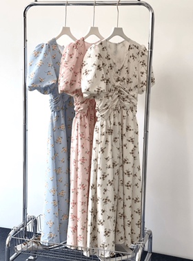 Z-7DB217V领高捏褶皱休闲大摆宽松连衣裙