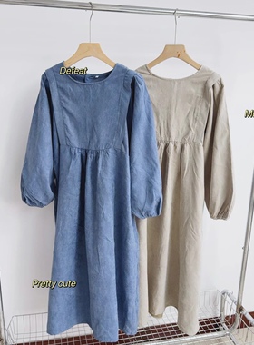 Z-0 秋款两色休闲宽松A字连衣裙