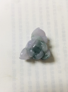缅甸A货天然翡翠玉 紫飘蓝花吊坠 新鲜出炉净货