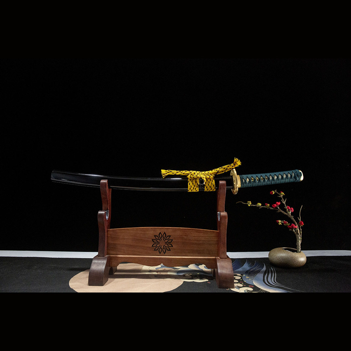 龙泉手工一体胁差短刀东洋武士日本刀居合道钢刀外贸katana未开刃