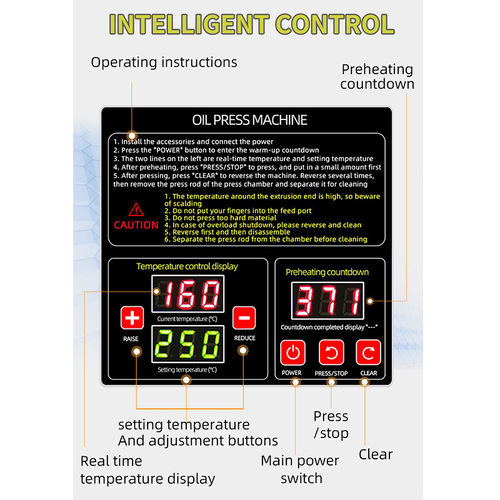 110V/220V Intelligent  temperature household oil press T3