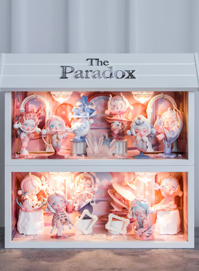 适用泡泡玛特SKULLPANDA进退之门系列手办sp盲盒收纳场景展示盒