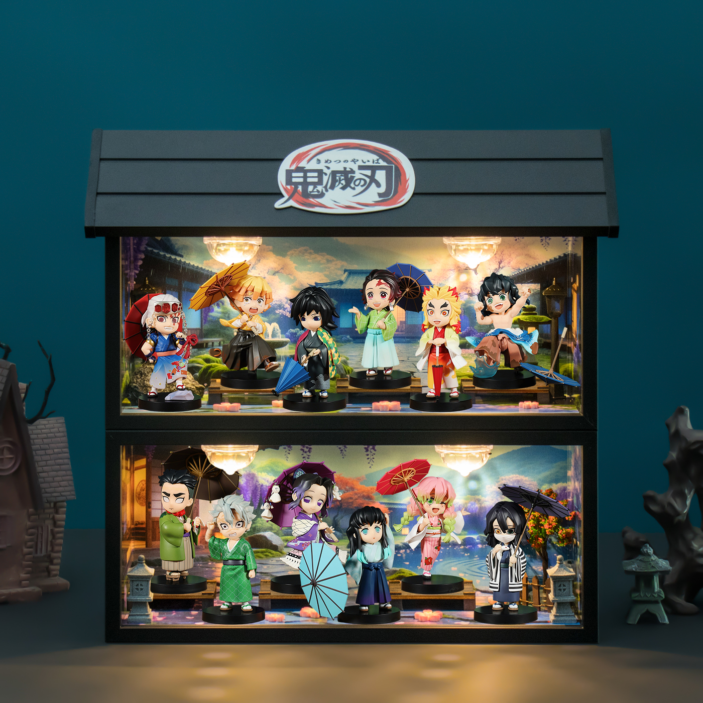 鬼灭之刃梅雨手办系列盲盒展示盒