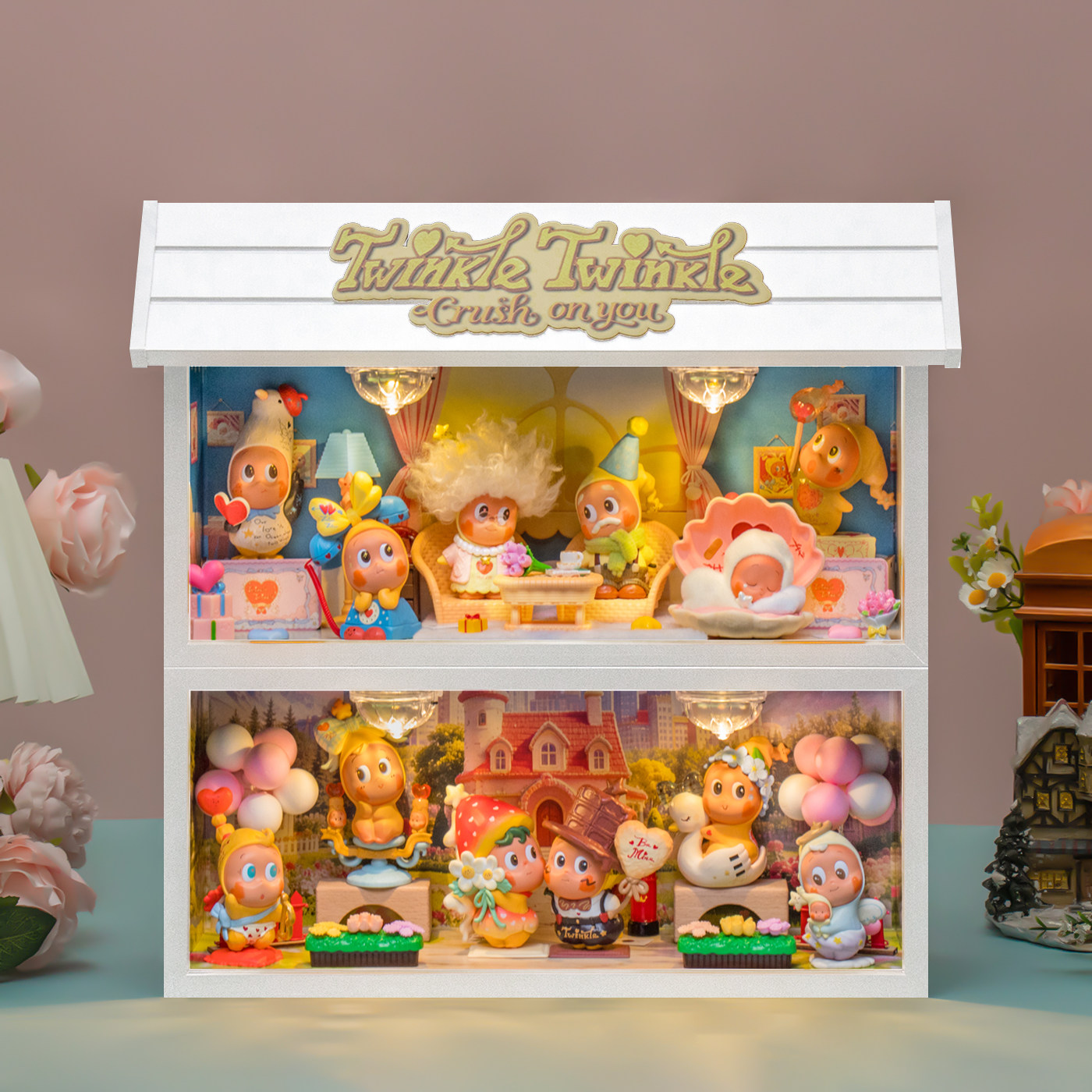 适用POPMART泡泡玛特星星人怦然星动系列盲盒手办收纳场景展示盒