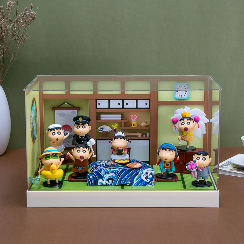 正版52toys蜡笔小新变装系列盲盒收纳展示场景盒潮玩手办周边礼物