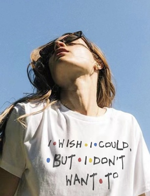 老友记语录情侣宽松短袖T恤