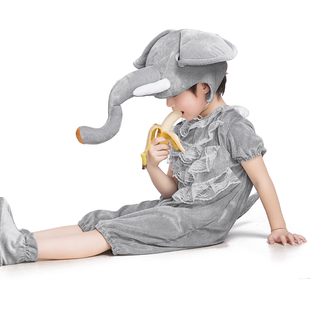 儿童节幼儿园动物表演服长鼻子象演出服人偶服亲子走秀舞台服装夏