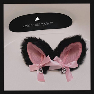 日系猫耳狐狸耳朵cos蝴蝶结猫咪铃铛头饰猫娘兽耳发夹卡人气边夹