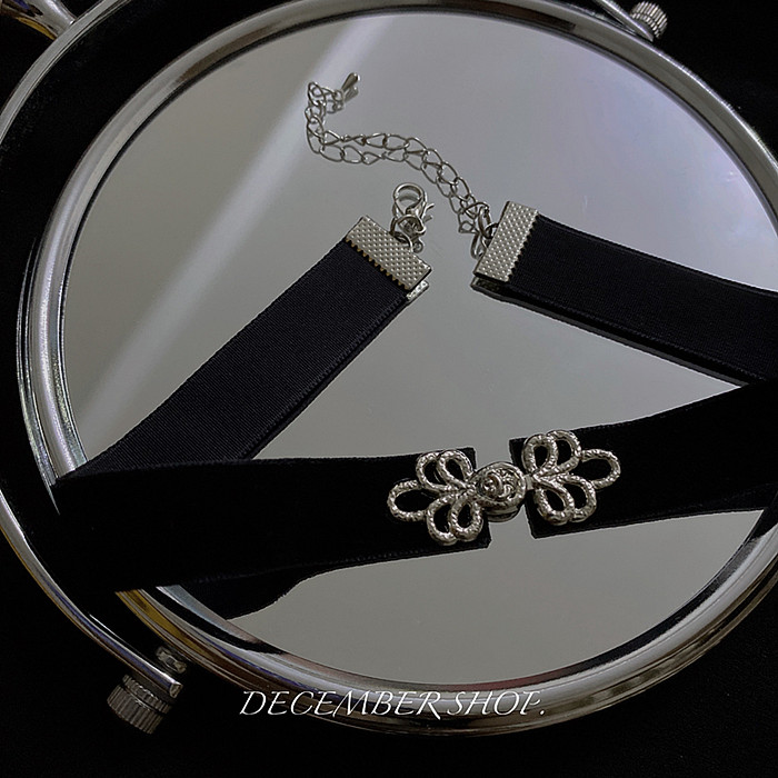 包邮甜酷暗黑项链choker金属盘扣气质汉服小众项圈女锁骨链表演