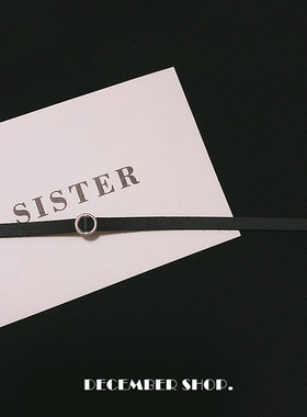 原创手作迷你皮带扣可爱简约圆扣皮质choker女项圈锁骨链脖带颈带