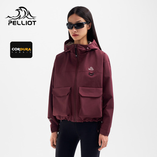 伯希和户外休闲衣女春季新款工装外套CORDURA防风耐磨短款运动服