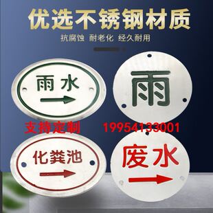 不锈钢走向牌安全高压电缆扣盖式高低压电力标识牌高低压电缆菱形