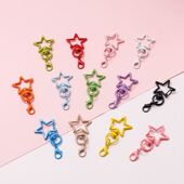糖果色龙虾扣烤漆星星钥匙扣狗扣彩色喷漆门扣挂件diy饰品配件环