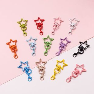 糖果色龙虾扣烤漆星星钥匙扣狗扣彩色喷漆门扣挂件diy饰品配件环