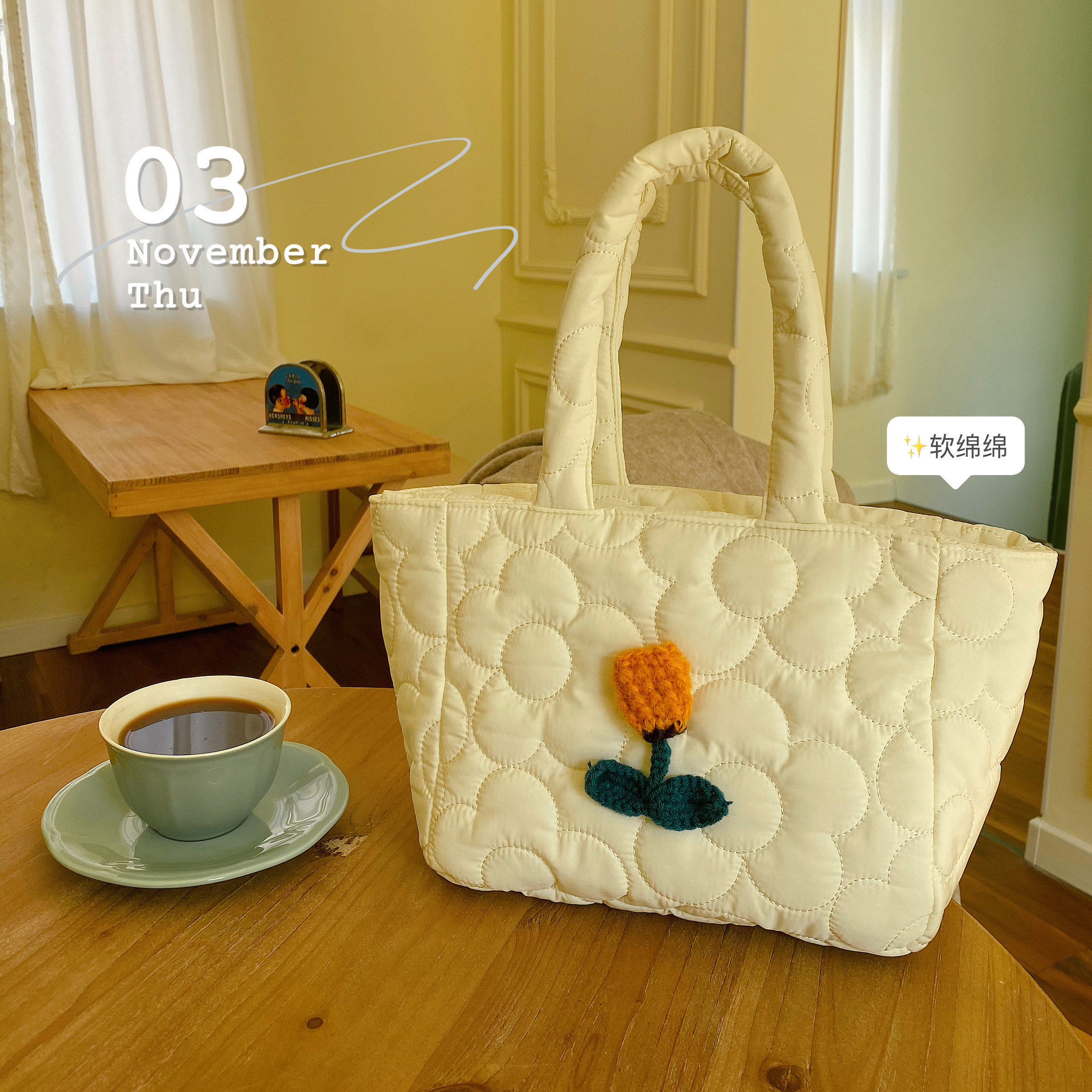 设计师原创针织土司便当包2023秋冬新品大容量手提饭盒包手拎饭袋,收纳整理,饭盒袋,淘宝优惠券,粉丝福利购,淘宝优惠卷