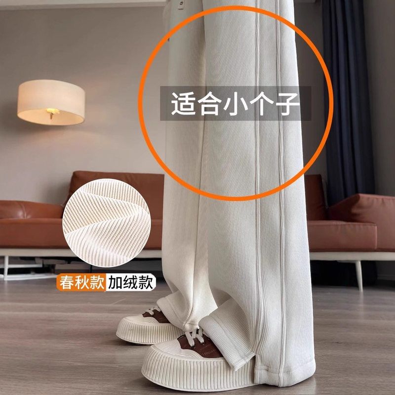 2025新款开叉裤设计百搭休闲裤女秋冬季加绒九分日常通勤慵懒百搭