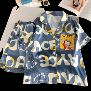 男童睡衣夏季儿童冰丝短袖薄款男孩2026夏款大童青少年家居服套装