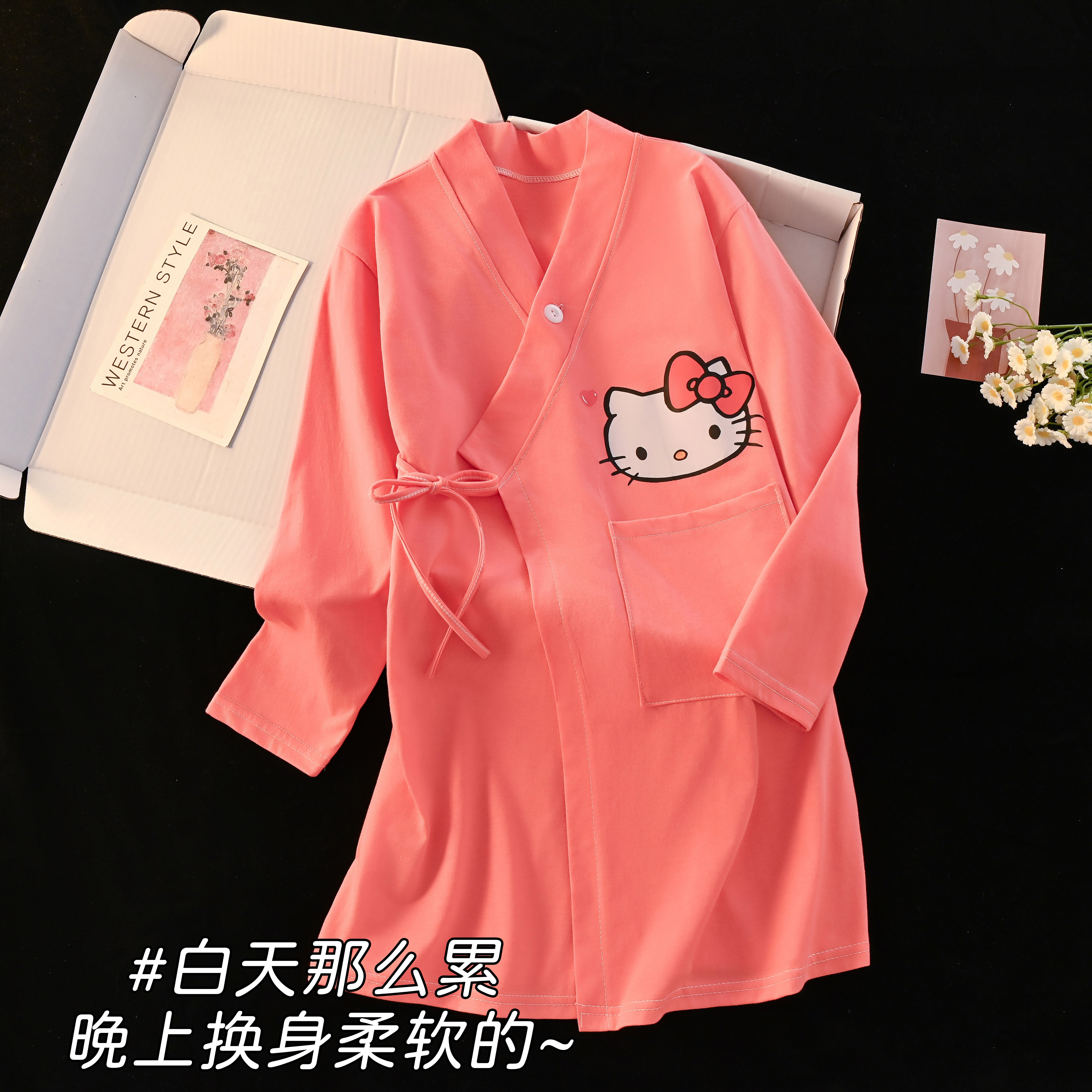 女童睡袍春秋季儿童小女孩长款浴袍宝宝中大童长袖纯棉睡衣家居袍