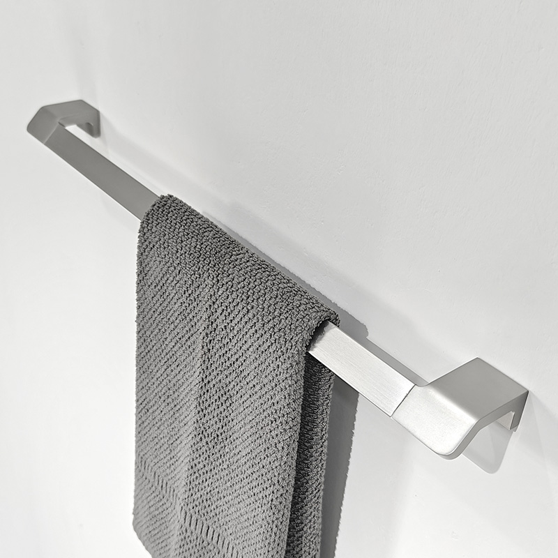 德国SEVENR拉丝免打孔单杆毛巾架卫生间浴室壁挂毛巾杆置物架小众